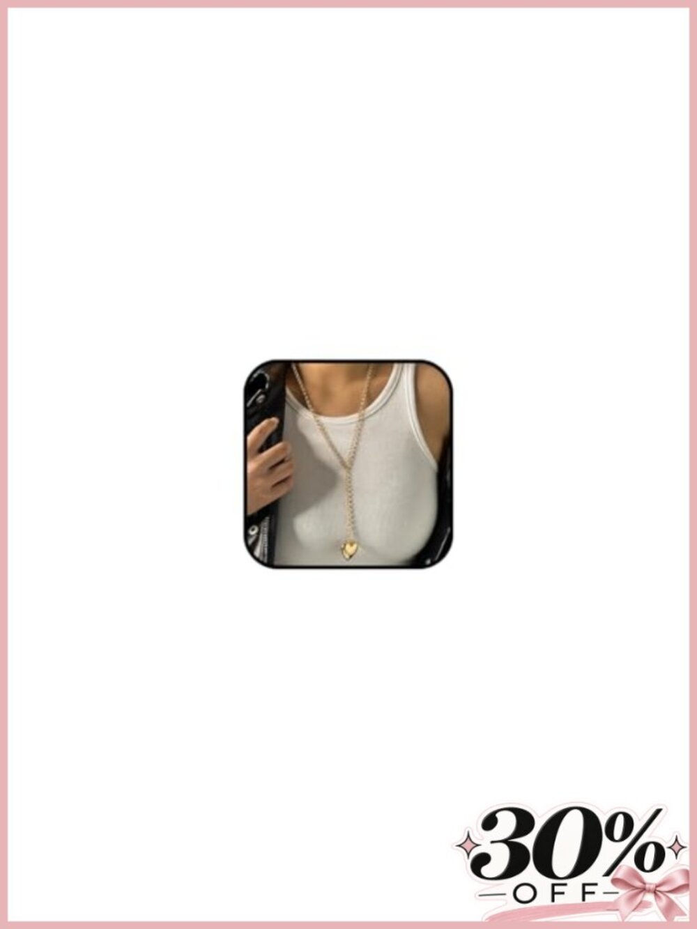 Chunky Puffy Heart Necklace Trendy Long Lariat Statement Cuban Link Chain